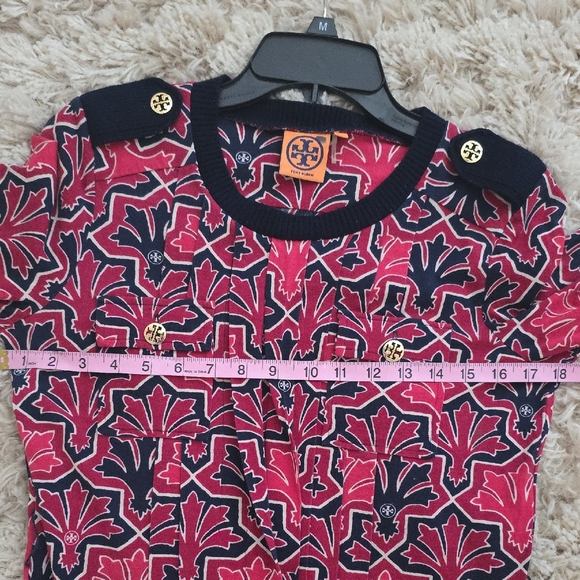 Tory Burch Red and Black Long Sleeve Dress - Picture 6 of 8